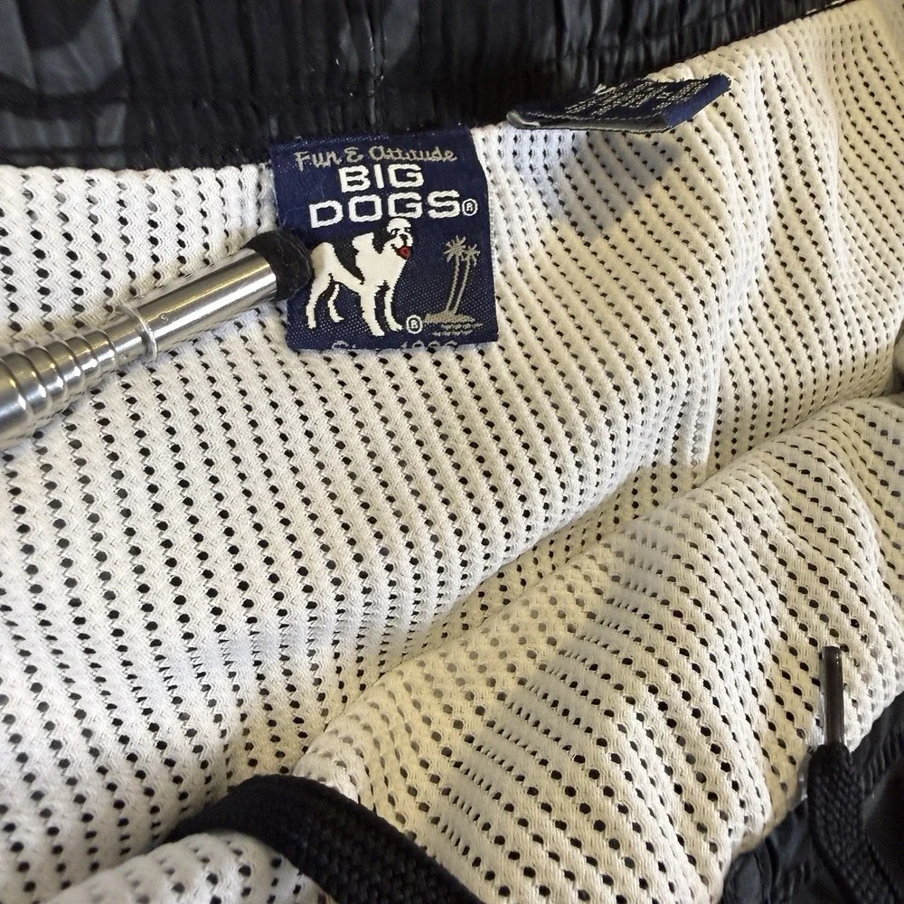 BIG DOGS Beer Board Shorts Swim Trunks Blue Mesh Lined Men's SZ 1xl